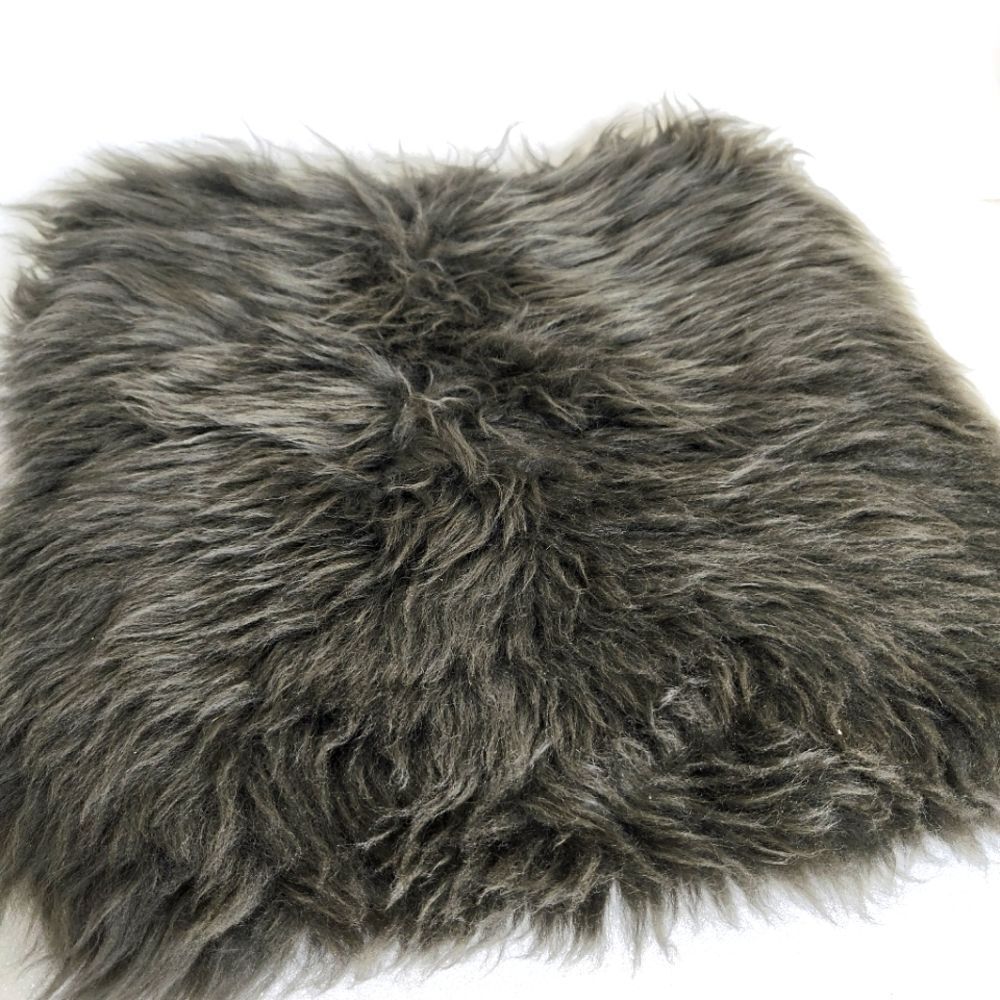 G.L. BOWRON & CO.  Country Life Spring Lamb Skin Vintage Gray Zip Pillow Cover